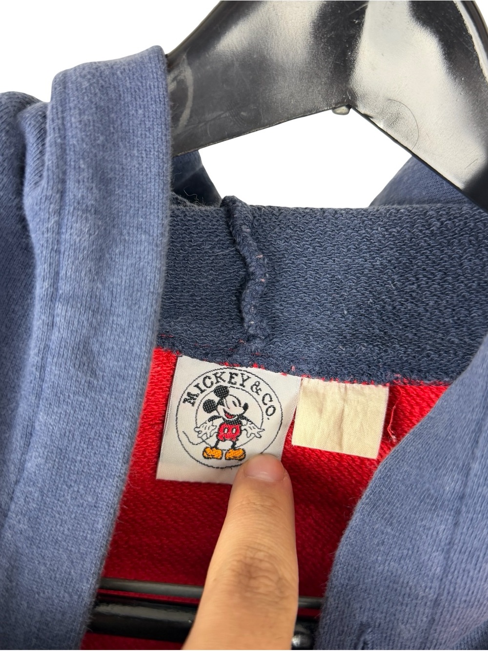 Vintage 1980s Mickey Mouse Disney Cartoon Full Zip Red Hoodie Size XL - Picture 8 of 9